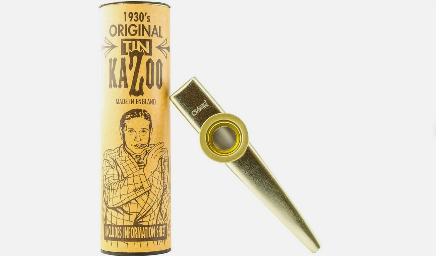 GEWA Kazoo Single Instrument, Original, Metal, Gold-Colored, Individually Packed