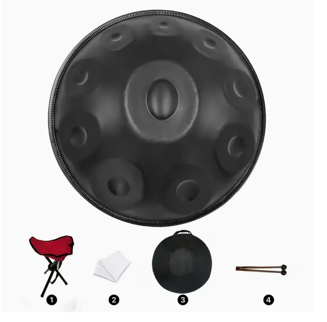 D-Moll Schwarz 10 Töne Handpan Trommel Percussion Trommelstöcke Tasche Dm