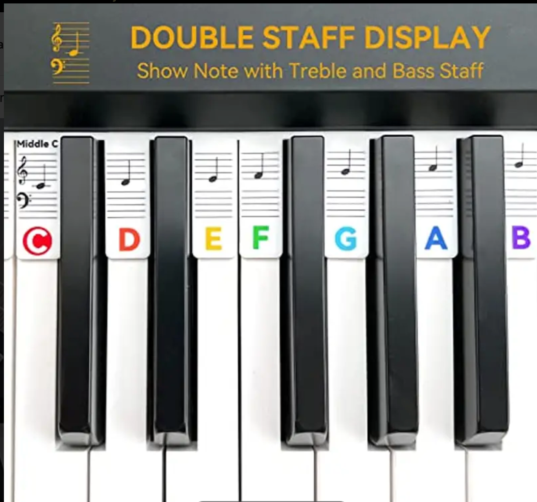 Pianotasten Beschriftung Silikon Klaviernoten Streifen Notenband Tasten Klaviertasten für Anfänger - Costa Instruments