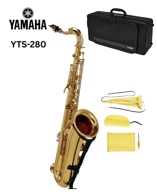 Neues Tenorsaxophon YAMAHA YTS 280 von Costa Instruments mit Koffer, ideal für Anfänger, in silberfarbenem Finish.