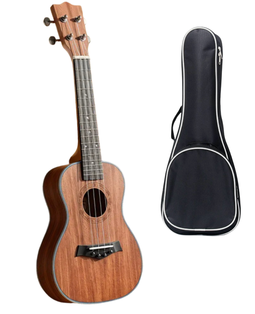 Costa Instruments Konzert-Ukulele 23 Zoll mit Tasche für Kinder, leichtes Saiteninstrument in natürlichem Holzdesign