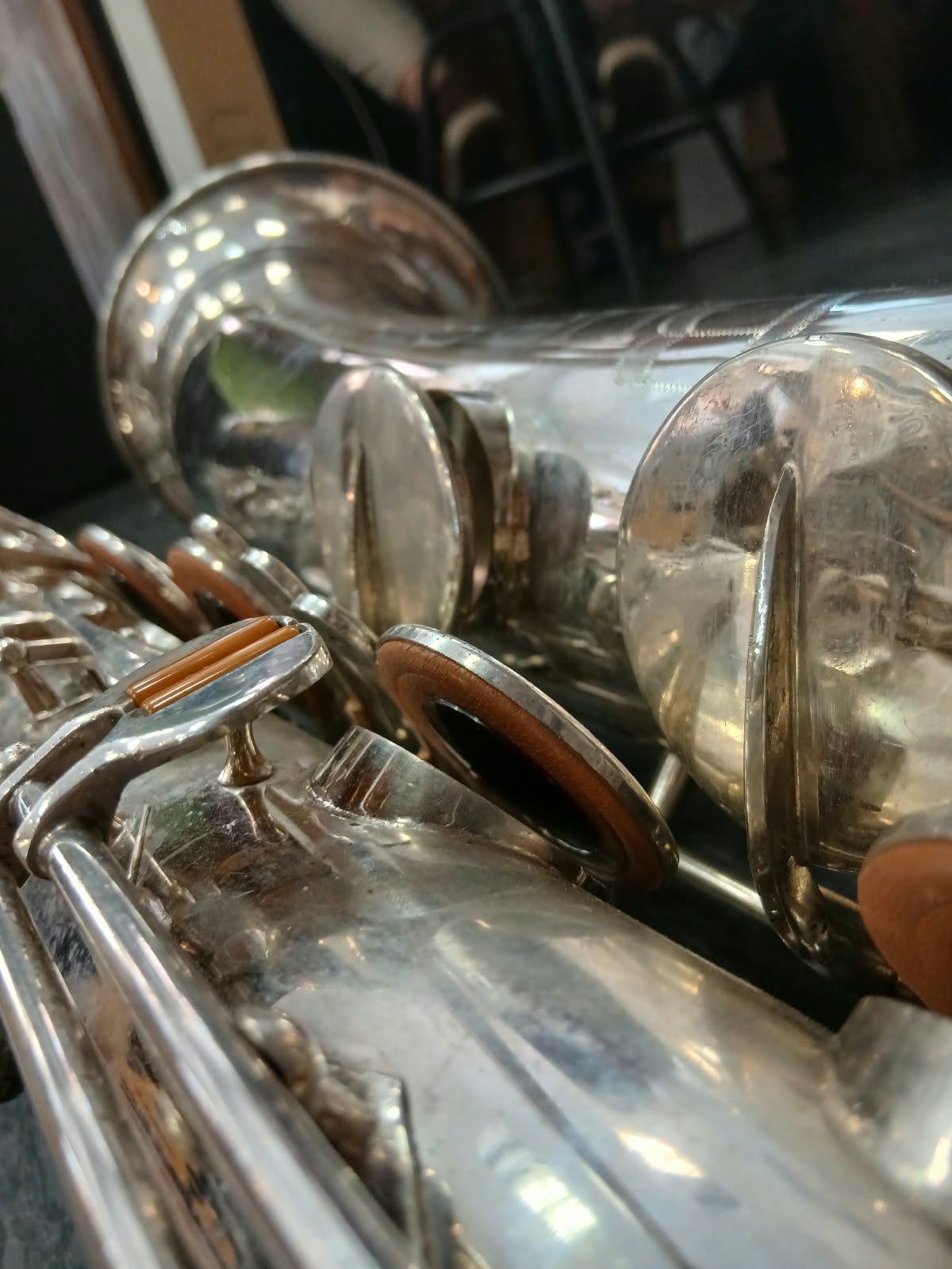 Baritonsaxophon Buescher 400 Silber Versilbert Bariton Saxophon