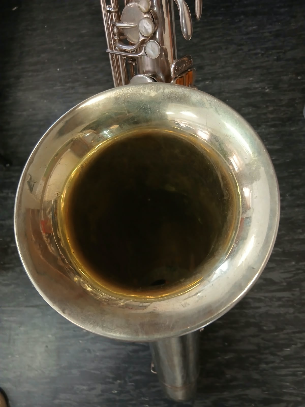 Baritonsaxophon Buescher 400 Silber Versilbert Bariton Saxophon