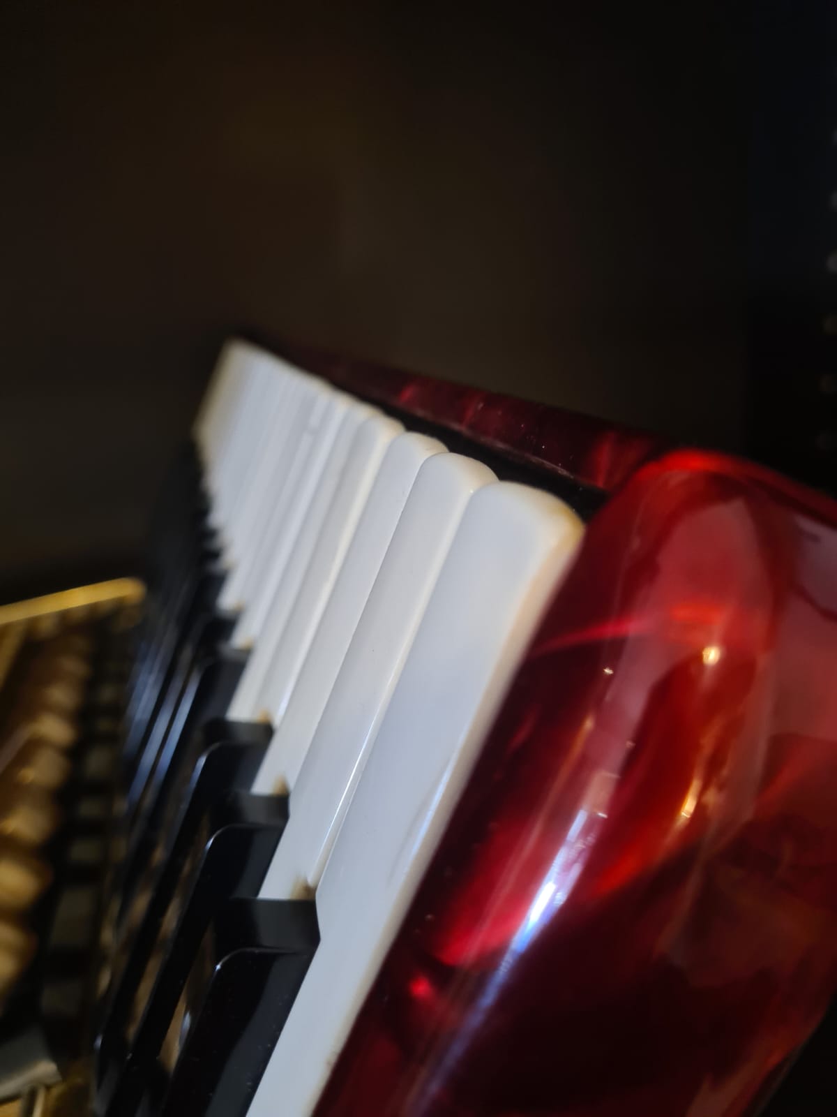 Hohner Verdi II M Akkordeon von Costa Instruments, rot, mit 96 Bässen und 9 Diskantregistern, gebraucht mit Garantie